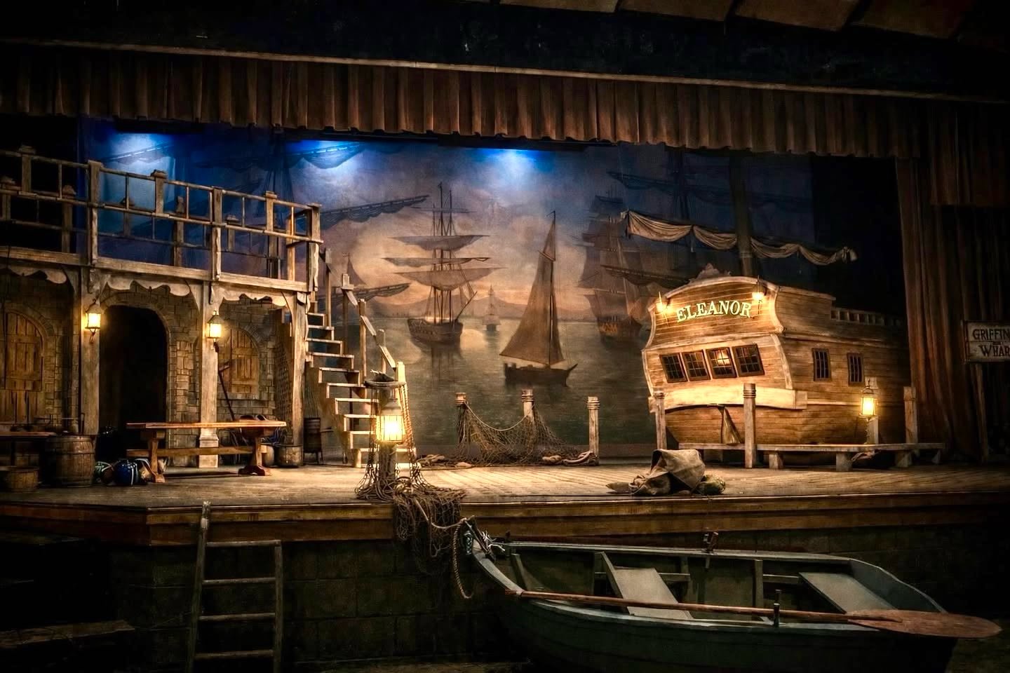 Cast aboard the Eleanor on stage